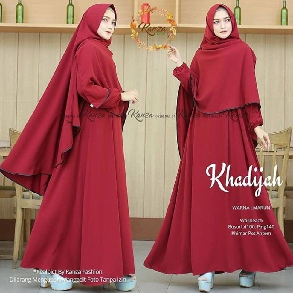 PAKET HEMAT TERBARU KHADIJAH SYARI SET HIJAB M L XL XXL 3XL GAMIS SYAR'I SET HIJAB TERBARU 2026 BAJU