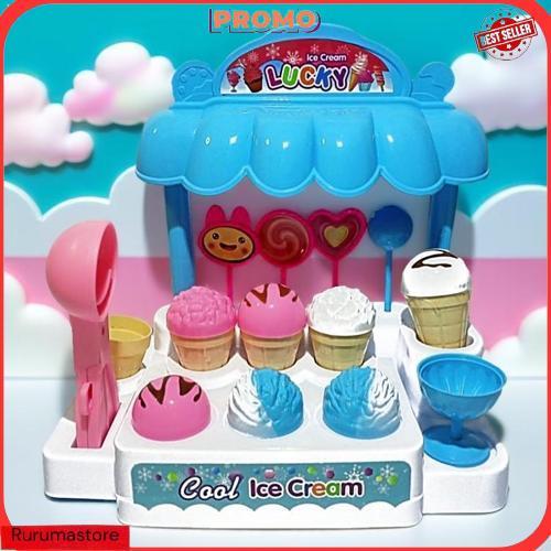 Cod Mainan Anak Sweet Ice Cream / Mainan Es Krim Bunyi Dan Nyala / Mainan Kitchen Set Shop Ice Teruj