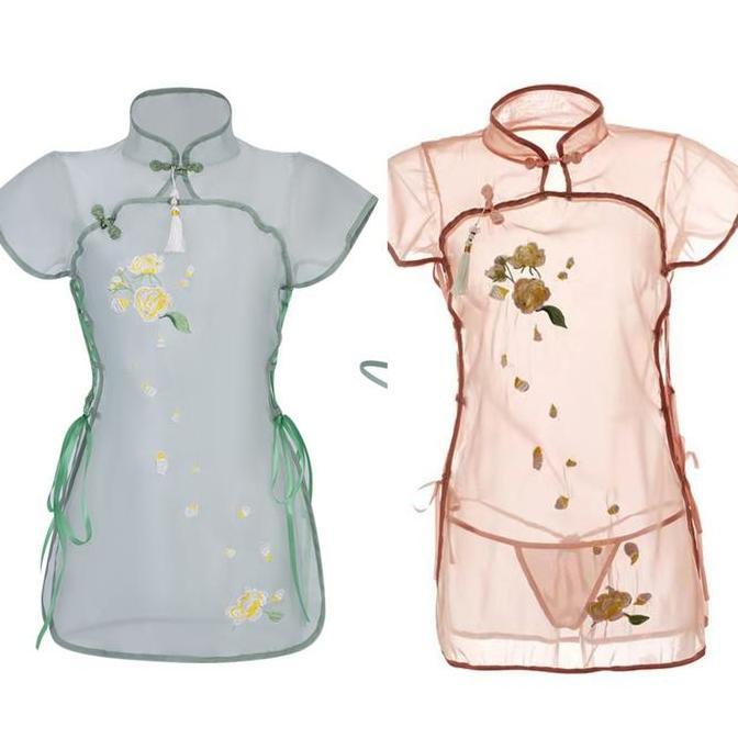 Sexy lingerie Women's+G STRING dress sexy cheongsam Nightdress premium