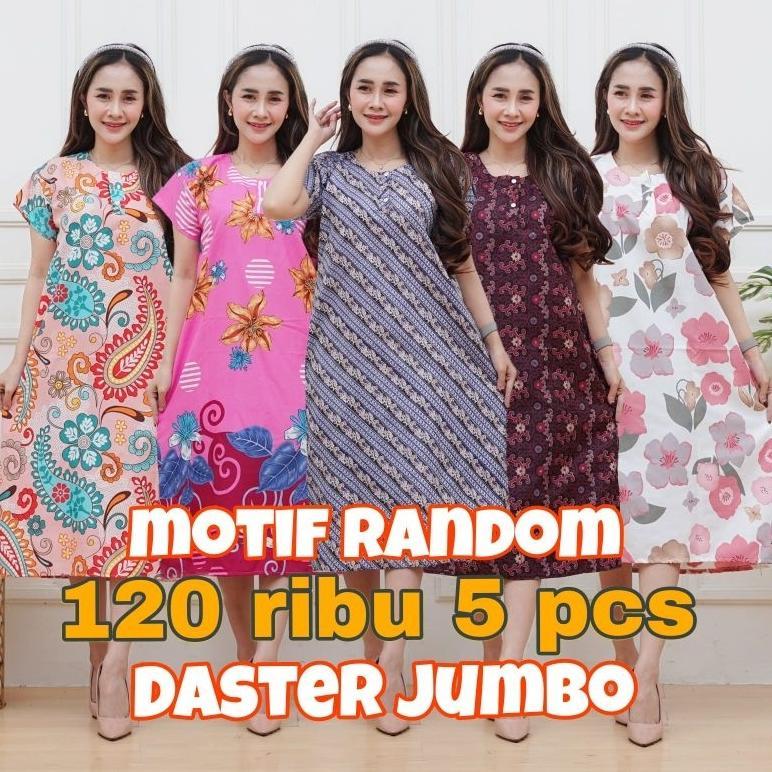 wajib punya daster 100 dapat 5 pcs | 100ribu dapat 5 daster | daster 120 dapat 5 pcs jumbo
