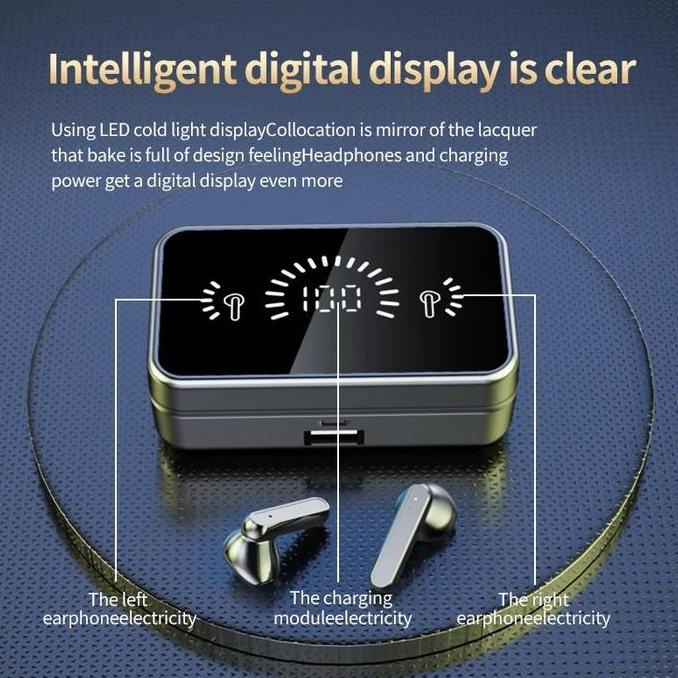 fahmifahstore / Bluetooth TWS nirkabel headset wireless digital mirror s20 earphone ultra jangka pan