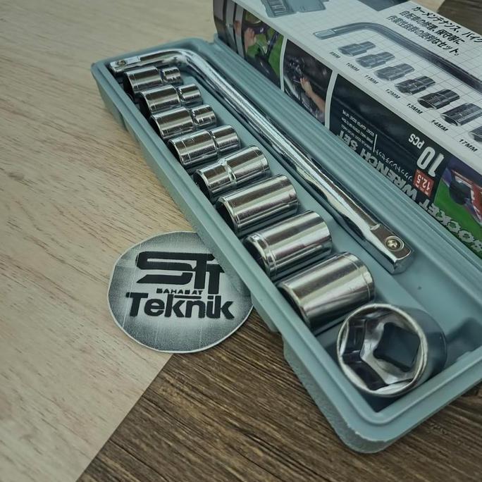 Paket Komplit Treker CVT Kunci Socket Set 10 Pcs Kunci T TEKIPO By TEKIRO + Treker CVT HC