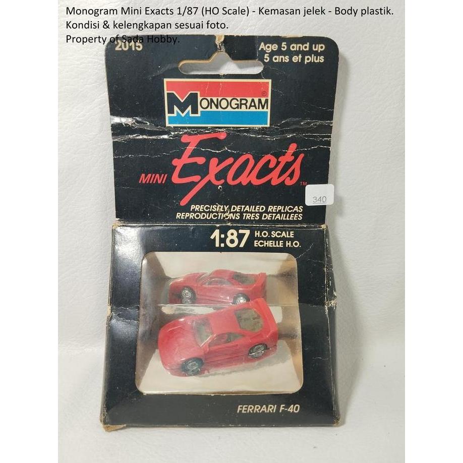 MONOGRAM MINI EXACTS 1/87 FERRARI F40 MERAH HO SCALE CADATOYS
