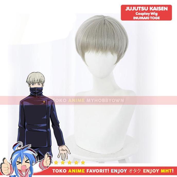 Wig Cosplay Anime Jujutsu Kaisen : Inumaki Toge Diskon