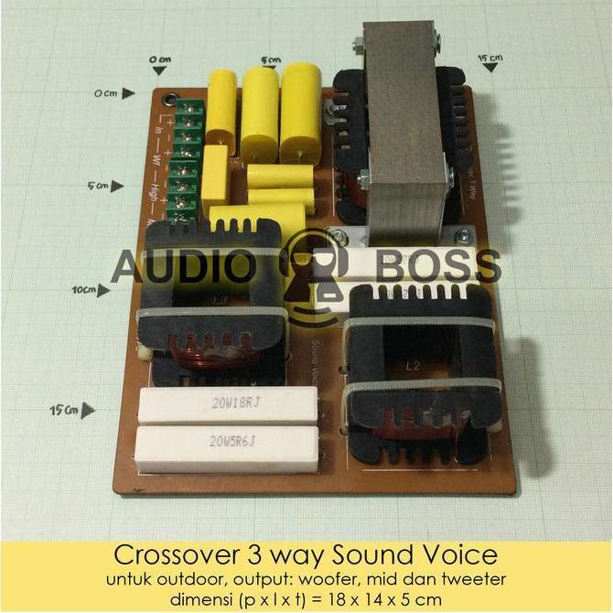 selatansana / Crossover Pasif 3 way Sound Voice 650 - 1000 Watt Woofer Mid Tweeter Diskon