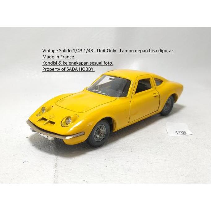 SOLIDO FRANCE 1/43 OPEL GT KUNING UNIT ONLY VINTAGE DIECAST CADATOYS