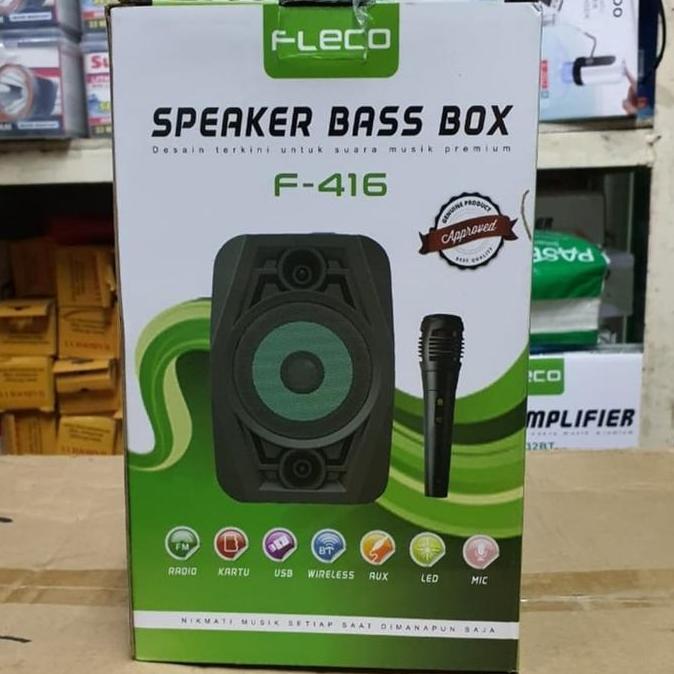 fahmifahstore / Speaker Box Fleco F-416 - Speaker Bluetooth Fleco 416 Free Mic Diskon