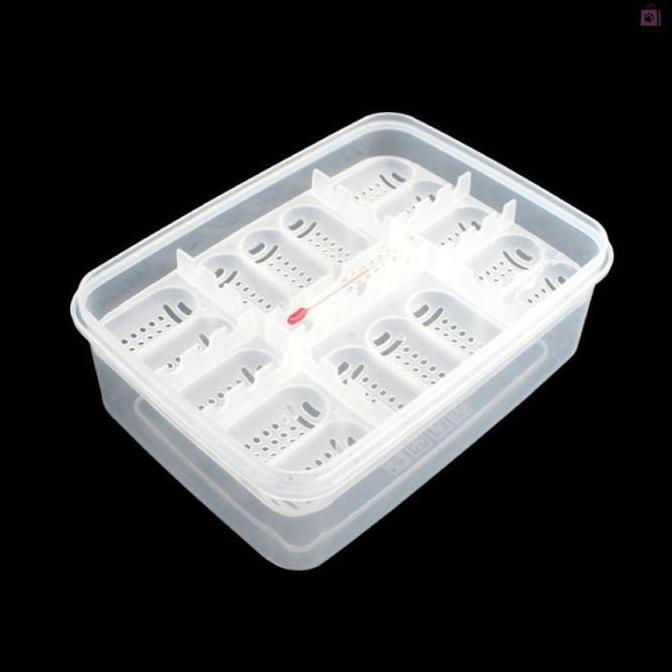 16 Reptile Egg Tray Tempat Telur BD Gecko Kadal Incubator Box + Thermo LS