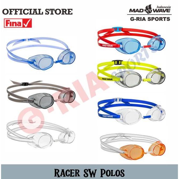 Kacamata Renang Original Madwave Racer Sw -  Polos ( Tanpa Bantalan Karet )