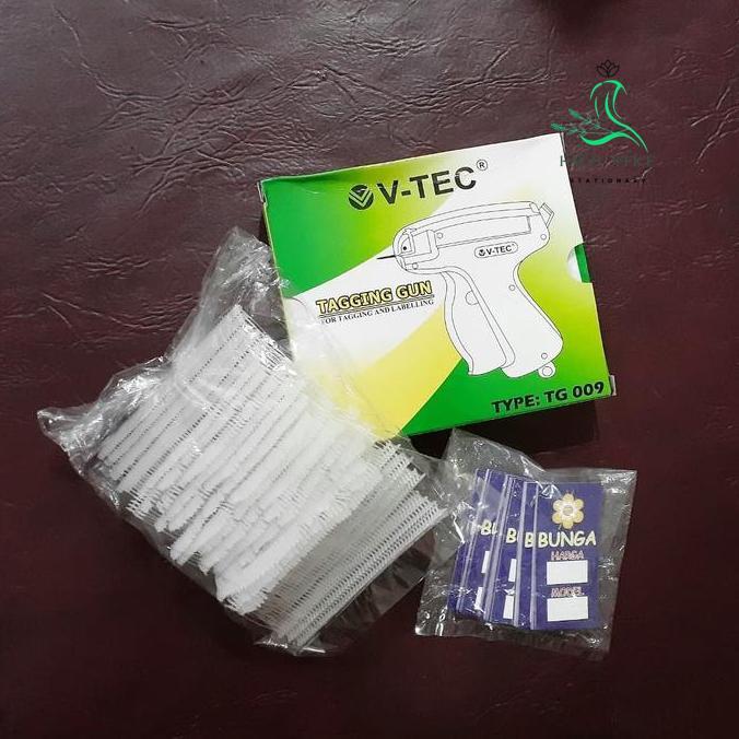 Paket Tag Gun (+ 1000 Tag Arrow Pin) & Kertas Merk Hang Tag Label Baju