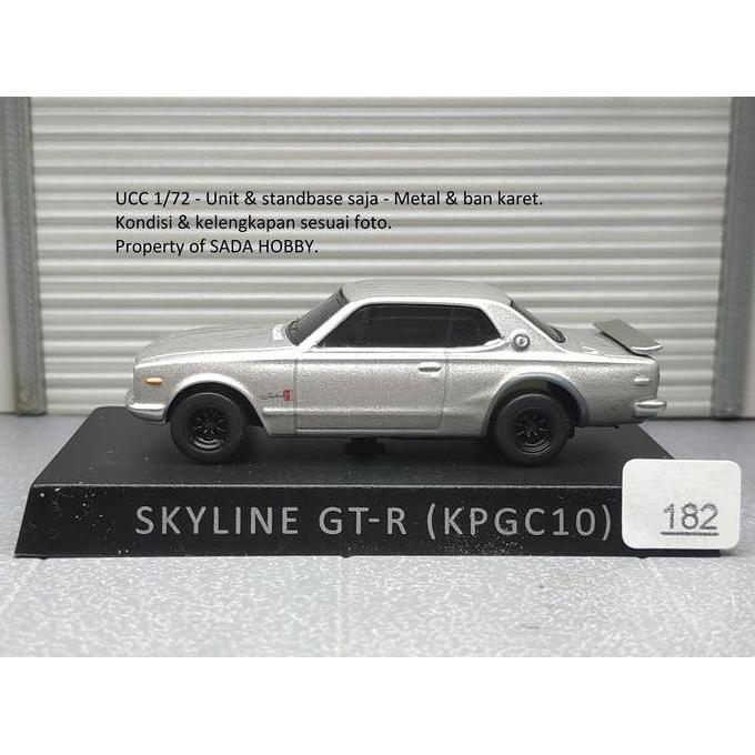 DIECAST UCC 1/72 NISSAN SKYLINE 2000GT-R  KPGC10 HAKOSUKA SILVER CADATOYS