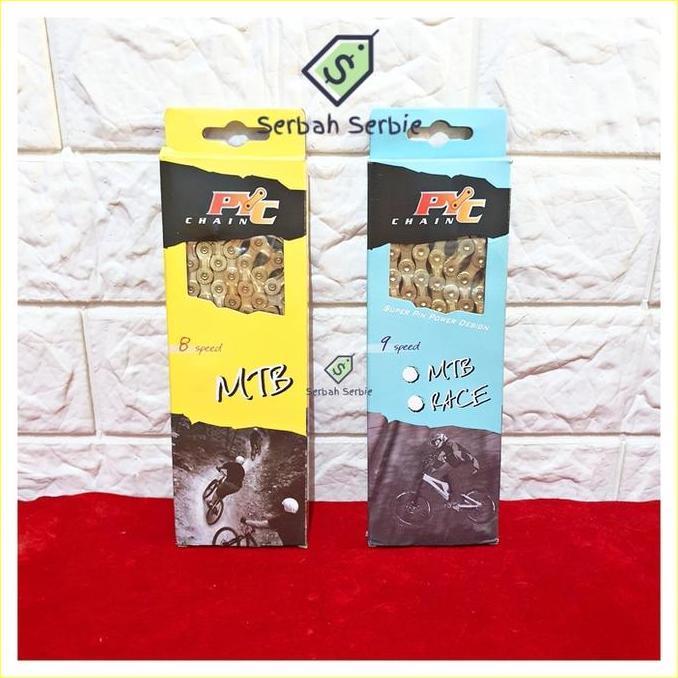 RANTAI SEPEDA 6 7 8 9 MULTI SPEED ABU HITAM GOLD EMAS 116 LINK HV 408 MTB RACE LIPAT BICYCLE CHAIN