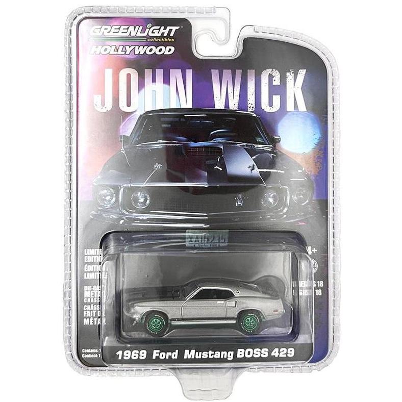 44780 E - GREENLIGHT 1969 FORD MUSTANG BOSS 429 - JOHN WICK (2014) SPECIAL GREEN MACHINE VARIANT A21