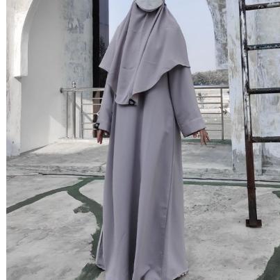 Diskon Gamis Abaya Polos Hitam Bahan Wolfis Monalisa
