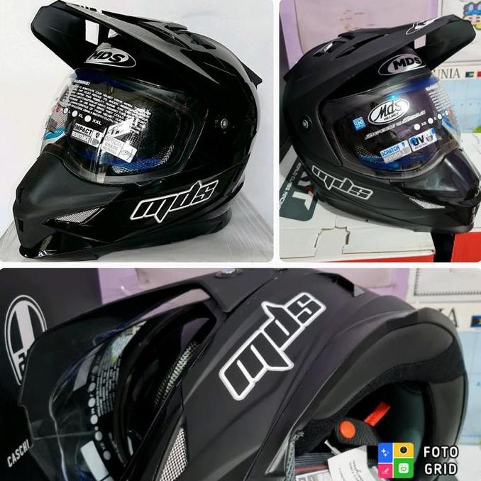 helm mds super moto super pro hitam dof