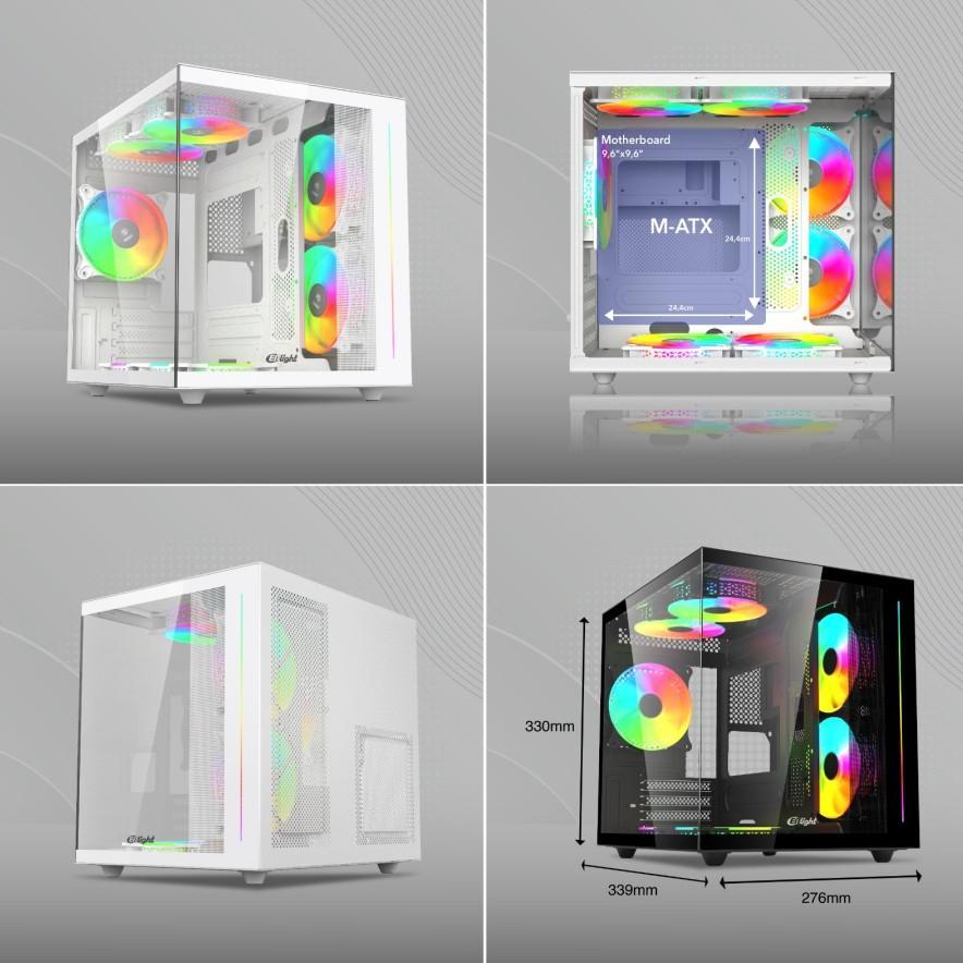 Enlight Z8 MicroATX Compact Case Seamless Aquatic Sea View +3fan