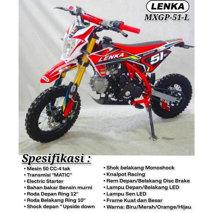 Terlaris Motor Trail Bensin Lenka Mxgp 51L / Mxgp 51 L 50Cc 4 Tak
