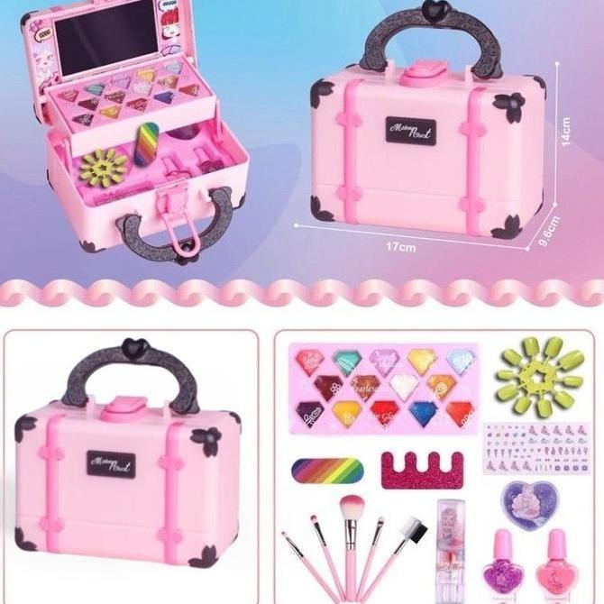 Kids COD33PCS Mainan Kosmetik Kecantikan Anak / Girls Makeup Toys / Kuromi Make Up Asli Anak Set / L