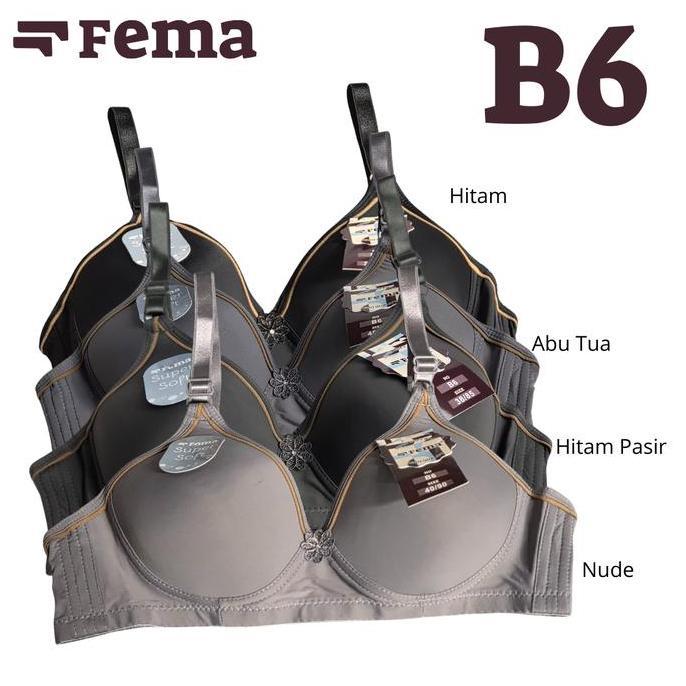 FEMA Official Shop Ecer 1 pcs BRA FEMA B6 Super Soft Bra Kain Silky Ice