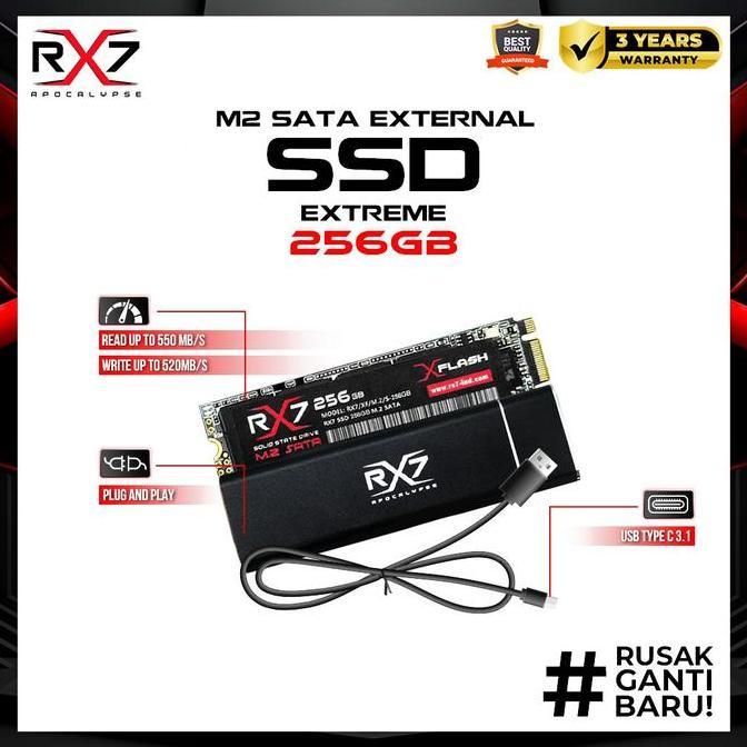 NEW SSD M2 SATA EXTERNAL 256GB RX7 / ENCLOSURE M2 SATA + M2 SATA 256GB RX7