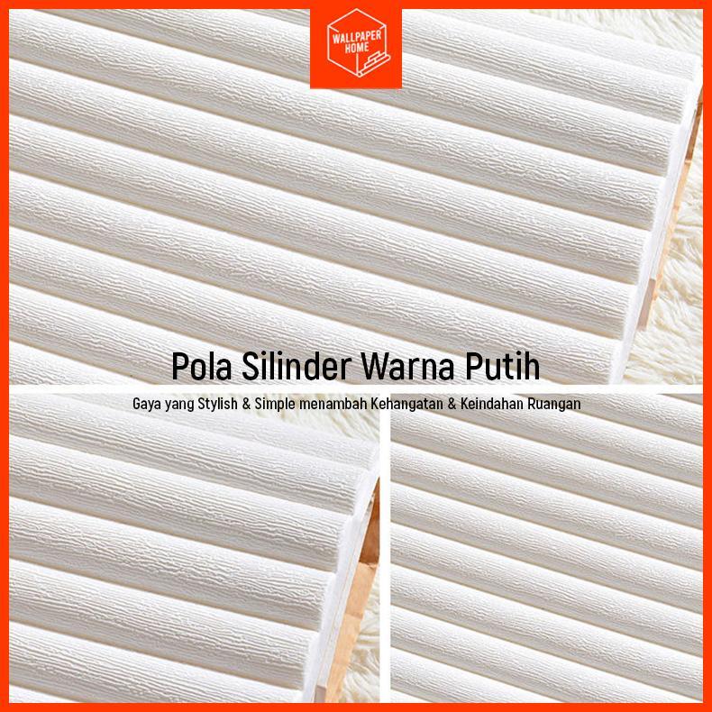 murah wallpaper home dinding foam 3d motif kayu silinder / stiker dinding plafon dekorasi kamar 70x7