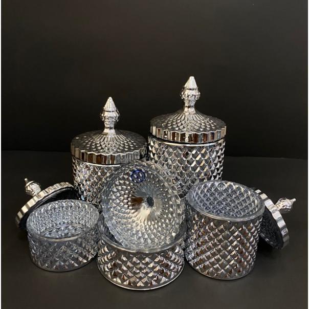 Toples Kaca Kristal Formia Gold & Silver 10,12,14,18,20 Cm