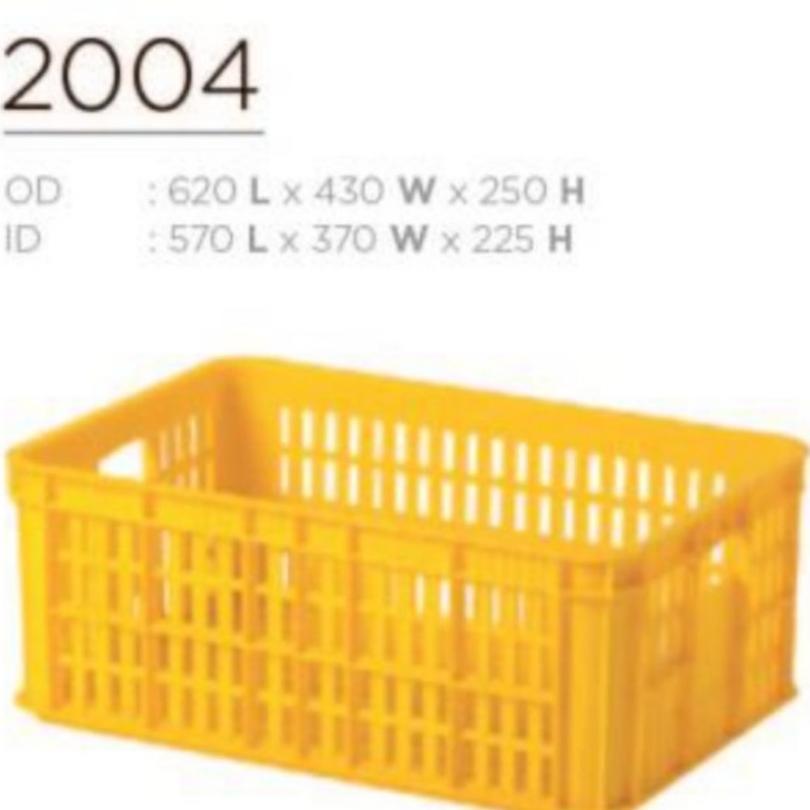 62X43X25 Box Container Rabbit 2004 Plastik Keranjang Industri Sayur Ikan Krat Buah