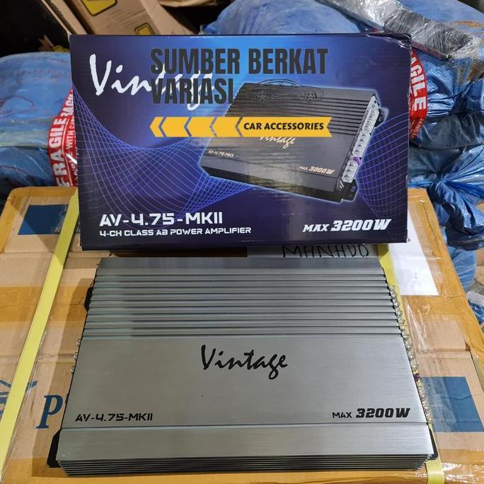 Power Amplifier 4 Channel Vintage AV-4.75-MKII Audio Mobil