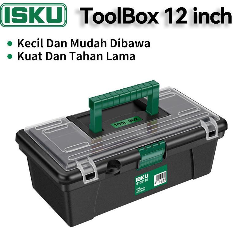ISKU Tool Box Mini 12 Inch Kotak Perkakas Kecil Plastik Besi Tahan Karat Kotak Alat Multi