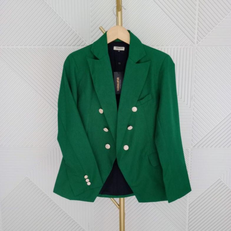 Blazer Wanita Double Breasted Jas Formal Semi Formal Wanita Semi Woll