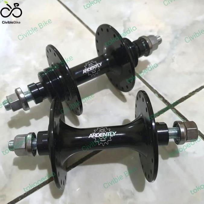 Hub Ardently Basic Track 20 24 32 Hole Fixie Fixed Gear Silver Hitam
