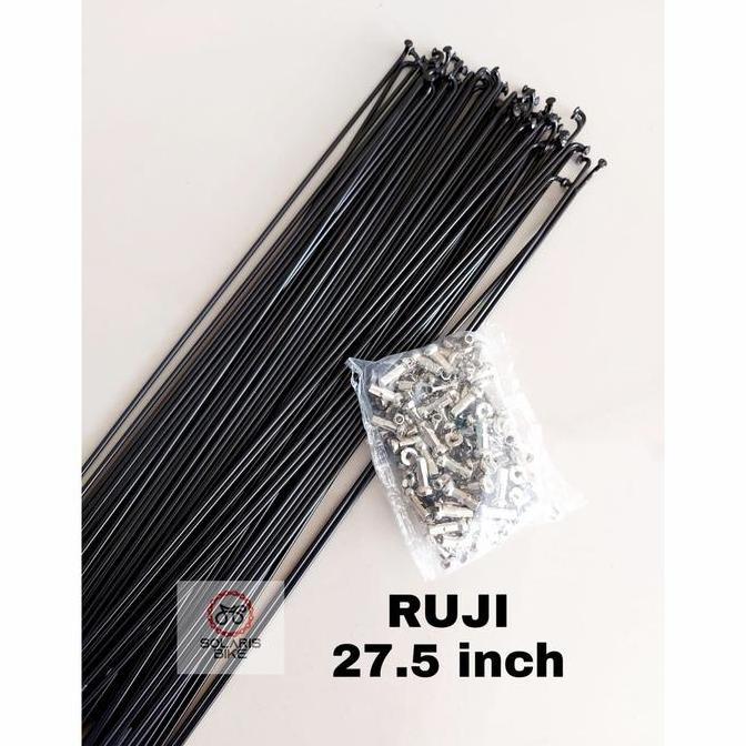 Spoke Ruji Sepeda 27,5 Hitam Stainless 2 Roda (72pcs)