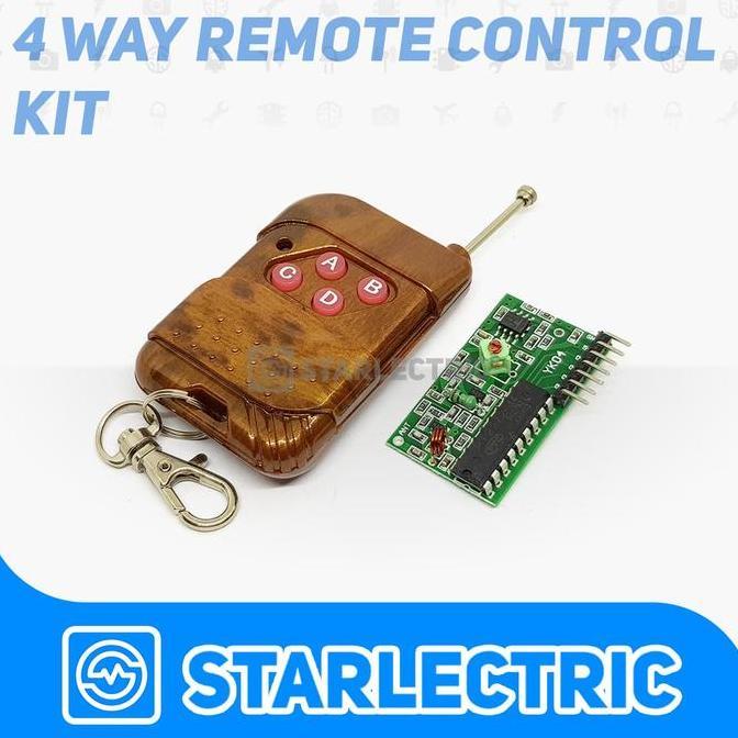 Remote Control Wireless RF 4 Channel Tombol Receiver Arduino
