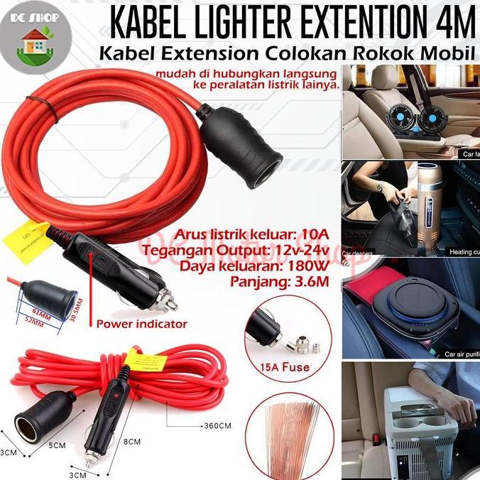 Kabel Colokan Mobil Cigarette Lighter Extension Colokan Lighter Mobil