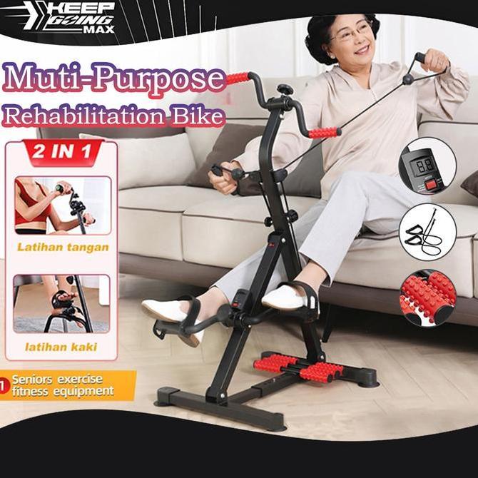 Sepeda Statis  Statis-Alat Terapi Stroke Kaki Dan Tangan Dual Exerciser Sepeda Terapi Sepeda / latih