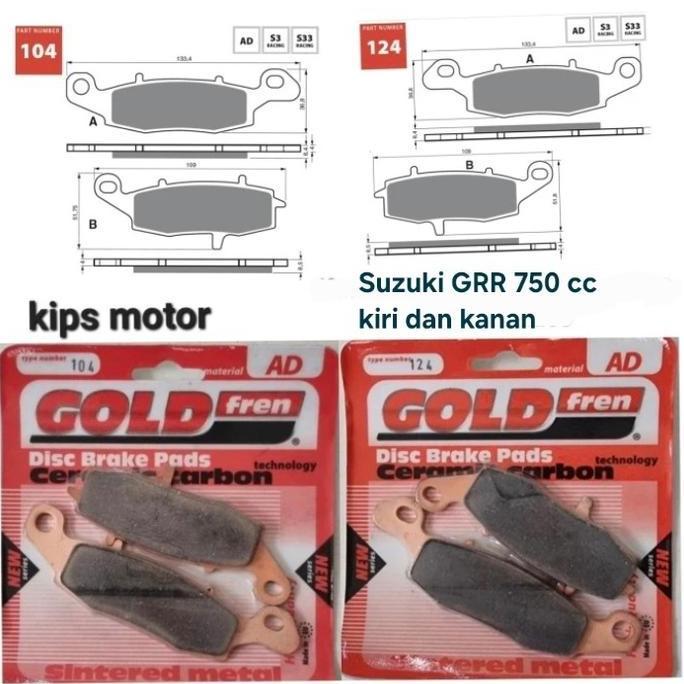 KAMPAS REM DEPAN KIRI KANAN SUZUKI GSX GSF SV 650 GSR 750 1000 GOLD FREN 104 & 124 READY