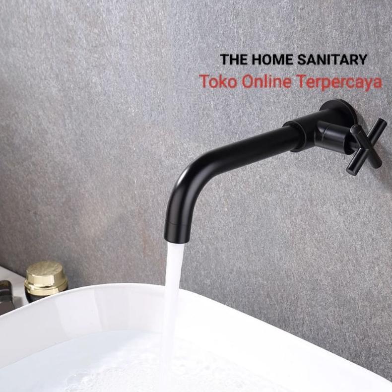 NEW Spout kran wastafel Black Kran Wastafel Dinding [terbaik][terlaris]