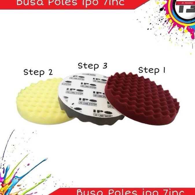 Busa Poles Ipo 7inc Merah Kuning Hitam untuk Polishing