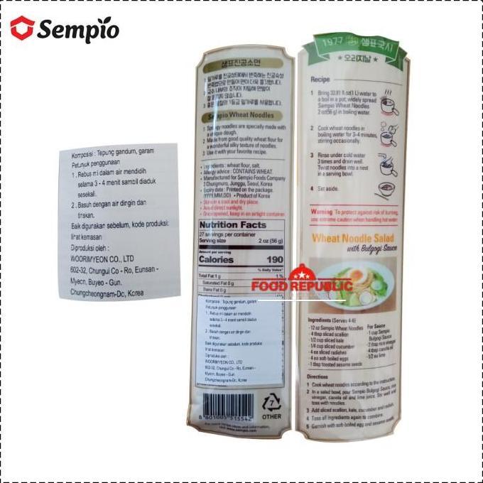 Nui- Sempio Wheat Noodle Chewy & Thin 1.5 Kg Mi Kering Halal