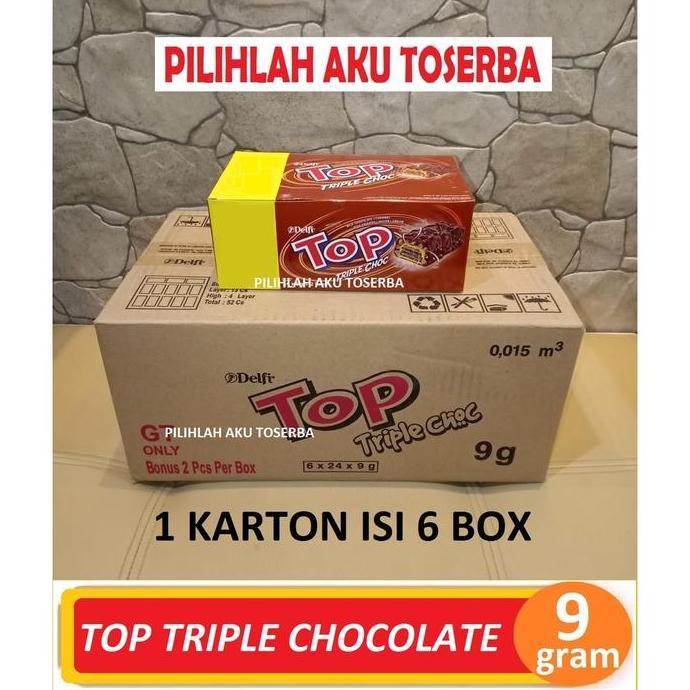 Delfi Top Triple Chocolate 9 Gram Isi 24Pcs / Box- ( Harga 1 Dus Isi 6 )