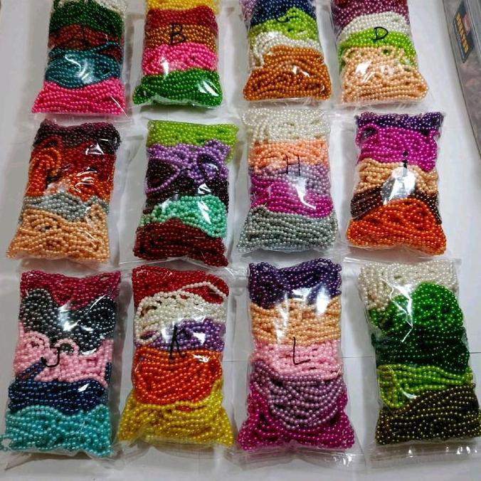 Arte- Payet Mutiara 4Mm Campur Rna/Payet Mutiara Ringan Sintetis 20 Renteng Campur 5 Rna Dan Campur 