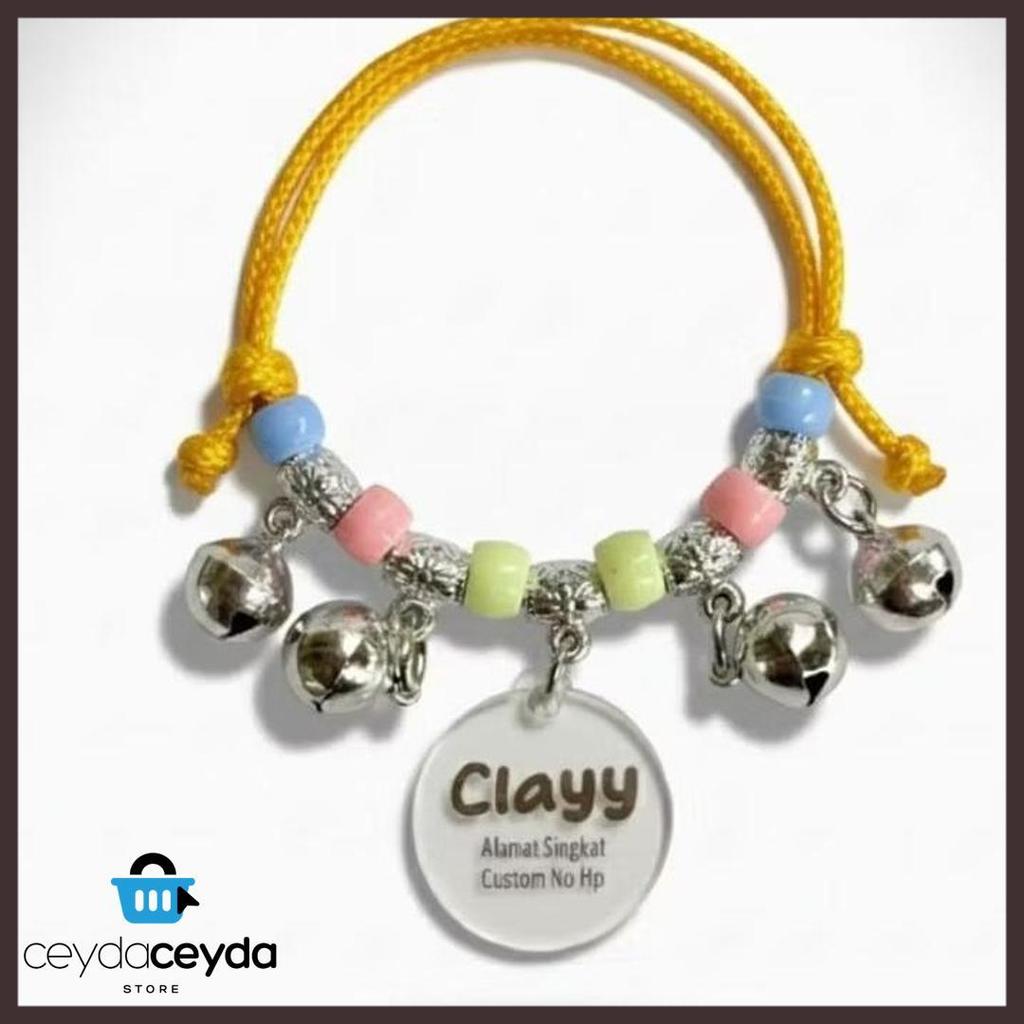Diskon Kalung Kucing Custom Nama Alamat Singkat 4 Lonceng