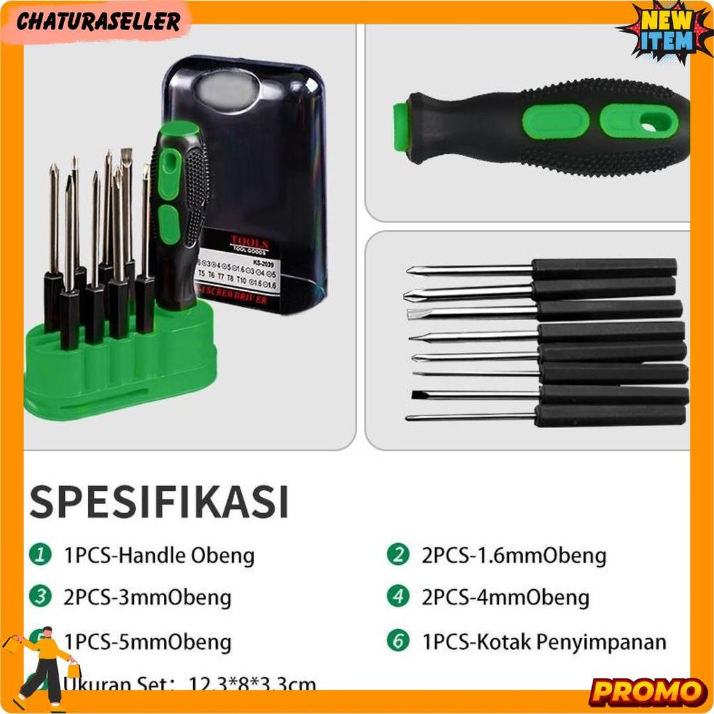 Isku 10In1 Obeng Set Lengkap Magnet Obeng Kembang/Obeng Hp Full Set/Obeng Kecil 1Set Multifungsi/Obe