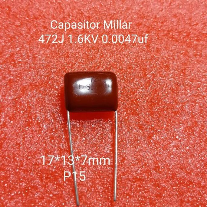 capasitor milar 472J 1.6KV 4.7nf 1600v p15