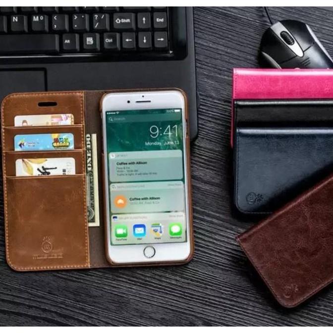 Leather Case Flip Cover Wallet Casing Kulit Iphone 10 Xs max / Xr murah
