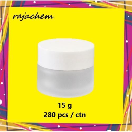 Pot Kaca Frosted 15G Tutup Putih 15 G Glass Frosted Jar