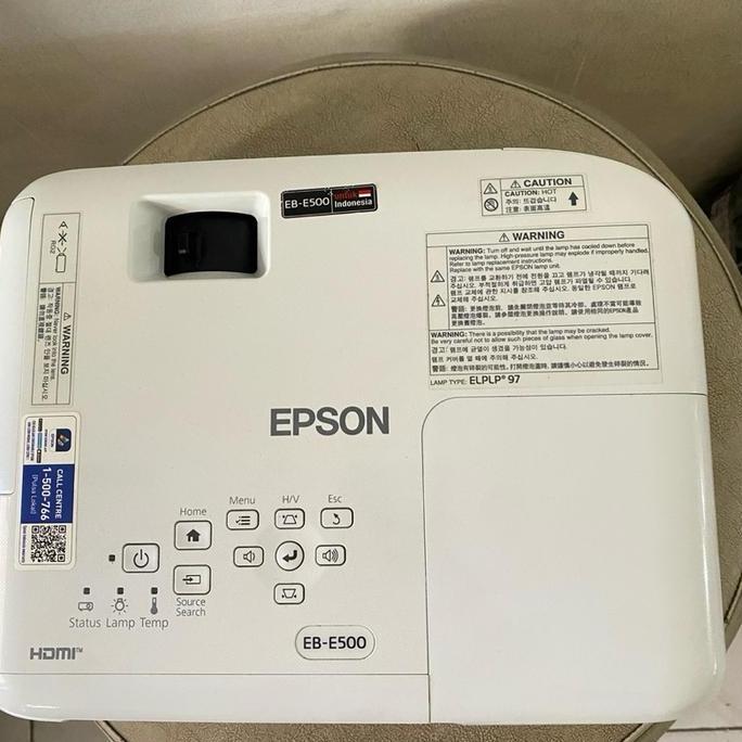 Epson Proyektor Eb-E500 Xga 1024X768 3300 Lumens 15000:1 3Lcd Vga Hdmi Usb Bonus Kabel Vga Tas Kabel