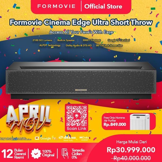 Formovie Cinema Edge Laser Smart Projector 4K Ust 2100 Iso Lumens Native Ultra Short Throw Projector