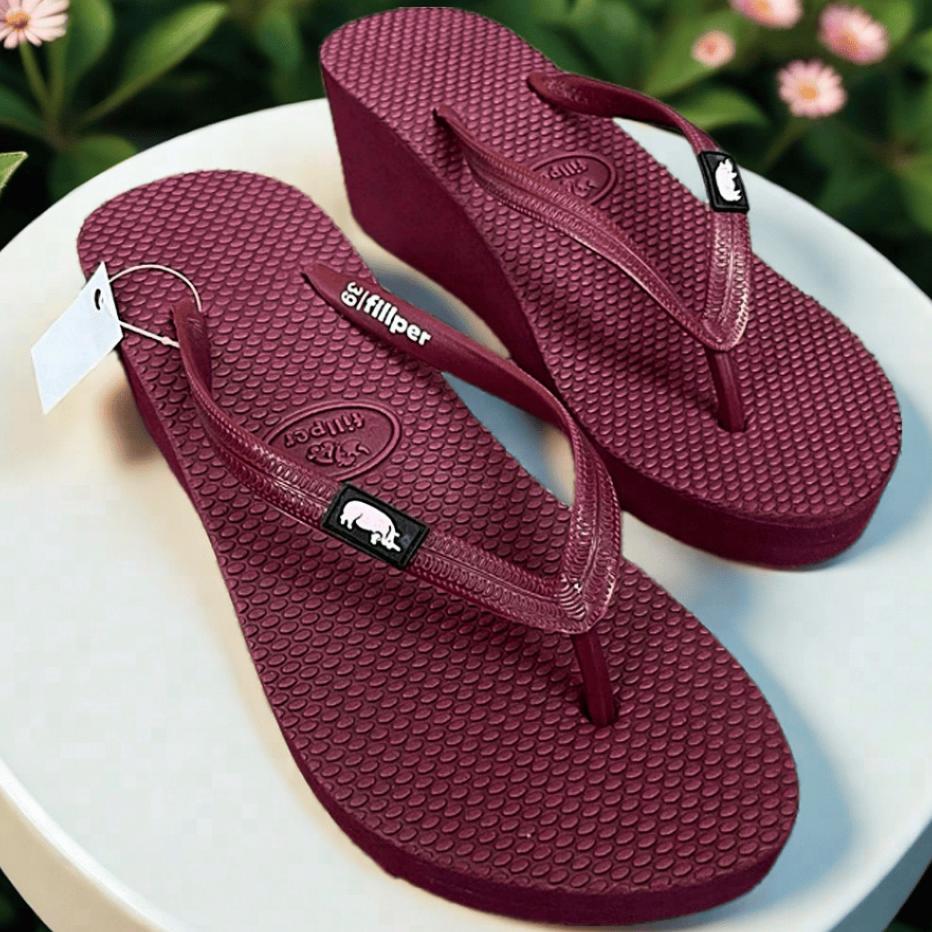 [Bisa Cod] Sendal Jepit Cewek Hak 5 Cm Wedges Fipper Premium Wanita Murah