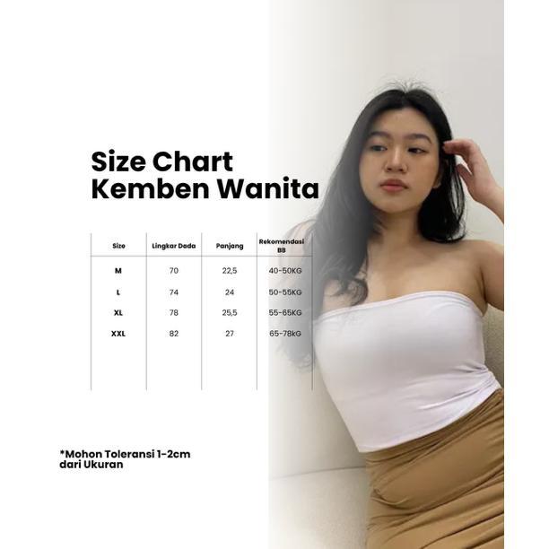 PREMIUM BOSKU OLSHOP - TENGTOP KEMBEN CROP TANPA TALI BAHAN SPANDEK HALUS BISA MELAR